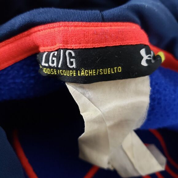 Under Armour UA Storm Hoodie Men SIZE L Blue Hooded Pullover Training Gym FLAWS - Picture 4 of 14